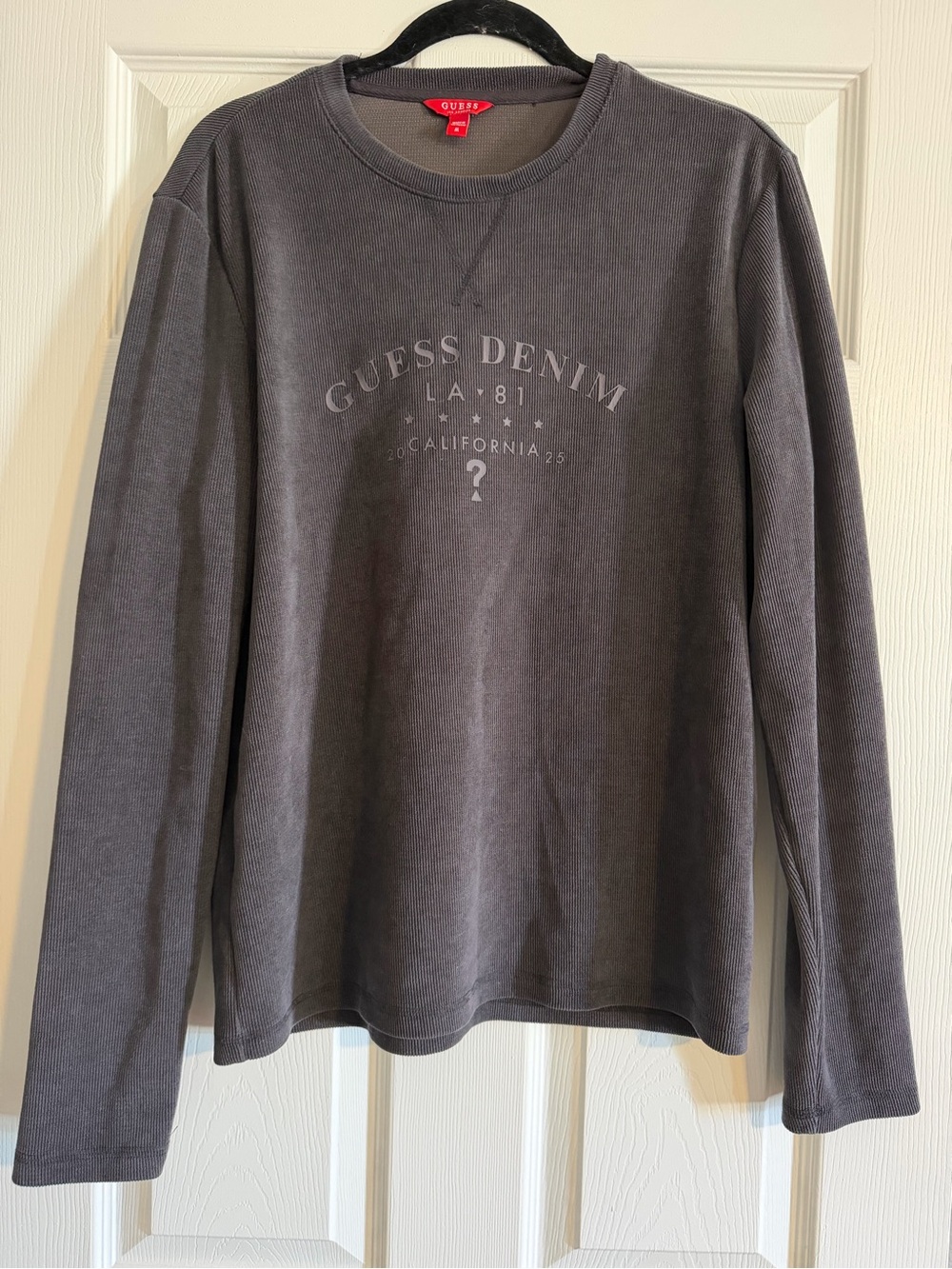 Guess Modern Soft Logo Long Sleeve Charcoal Grey